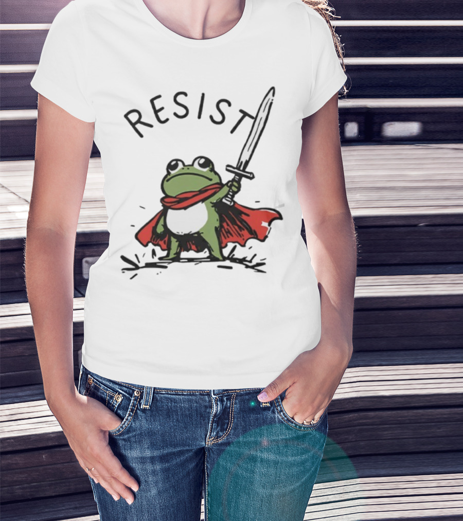 Portland Frog Resist Sword Cape T-Shirt