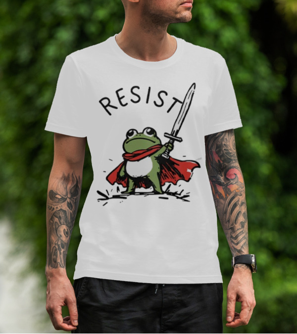 Portland Frog Resist Sword Cape T-Shirt