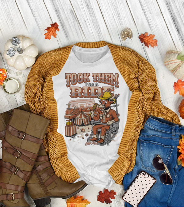 Texas Longhorns Took Them For A Ride Comic Mascot And Carnival Scene T-Shirt