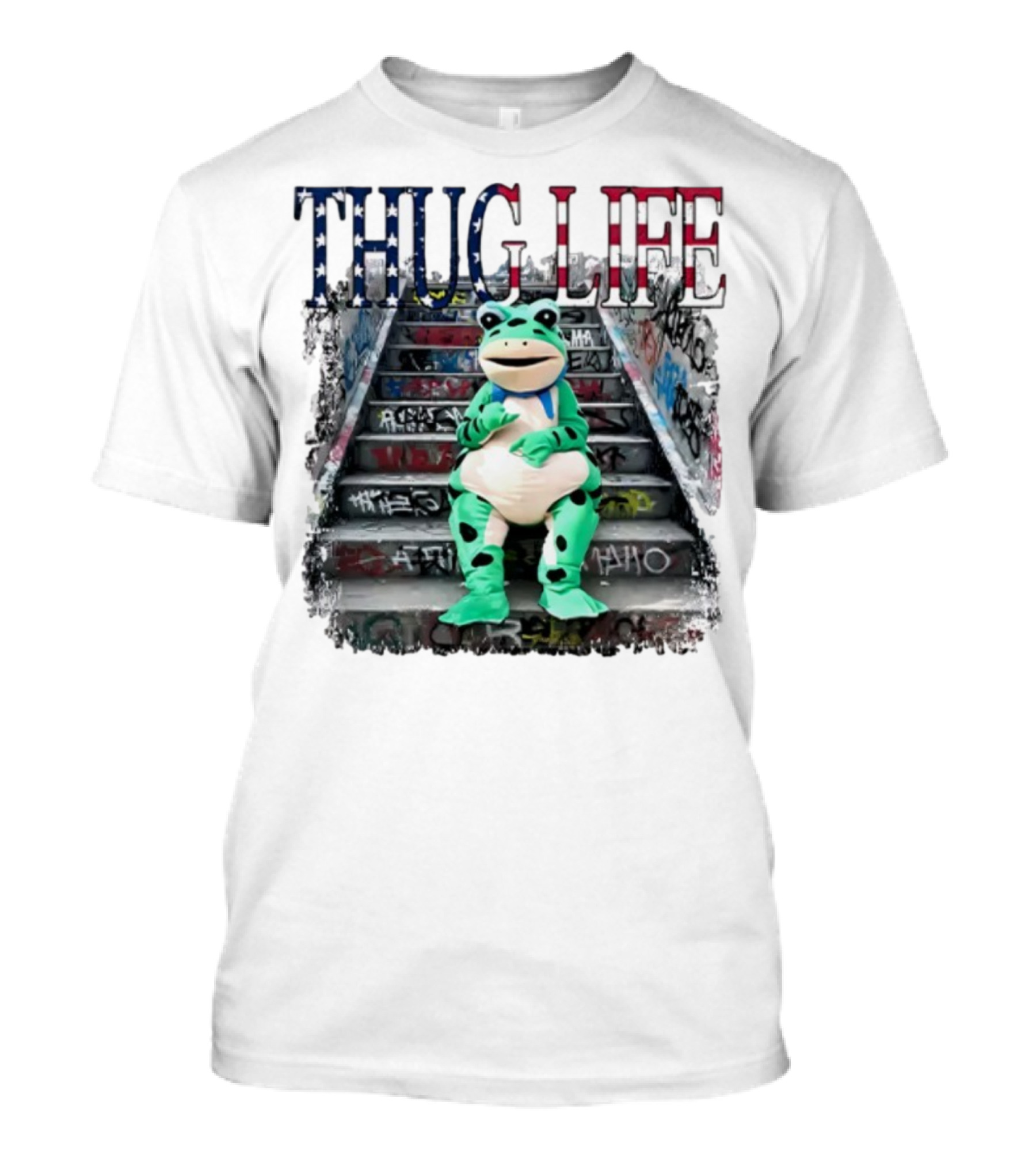 THUG LIFE Frog Costume Graffiti Steps T-Shirt