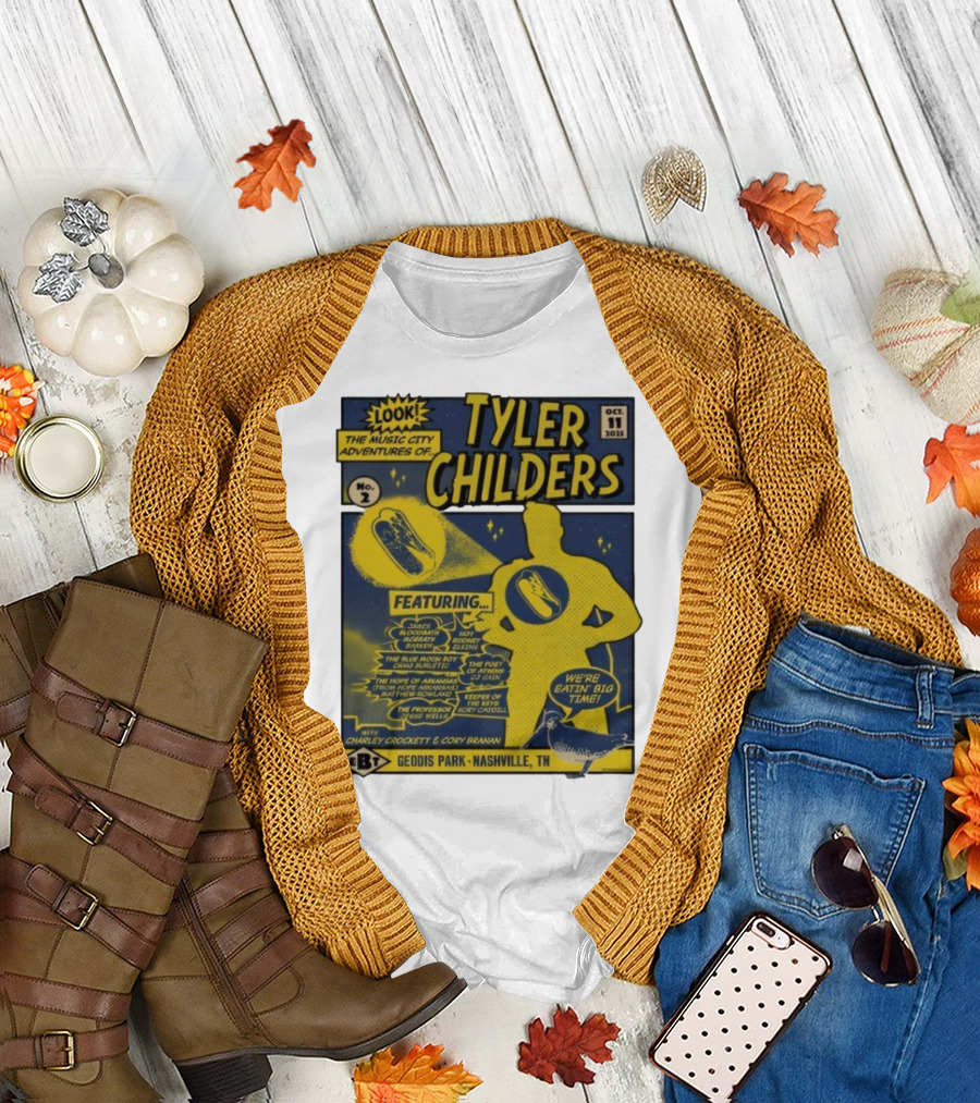 Tyler Childers The Music City Adventures Featuring Charley Crockett Cory Branan GEODIS Park Nashville TN Oct 11 2025 T-Shirt
