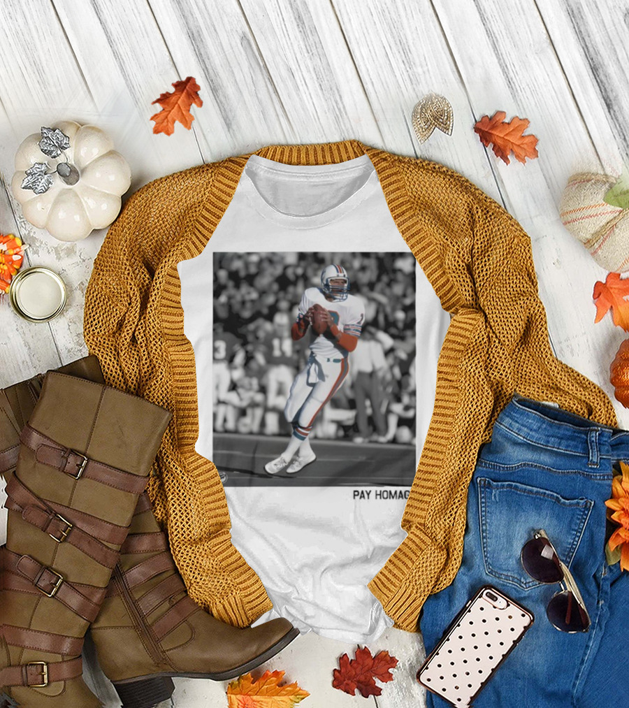 Miami Dolphins Dan Marino Ash Retro Football Legend T-Shirt