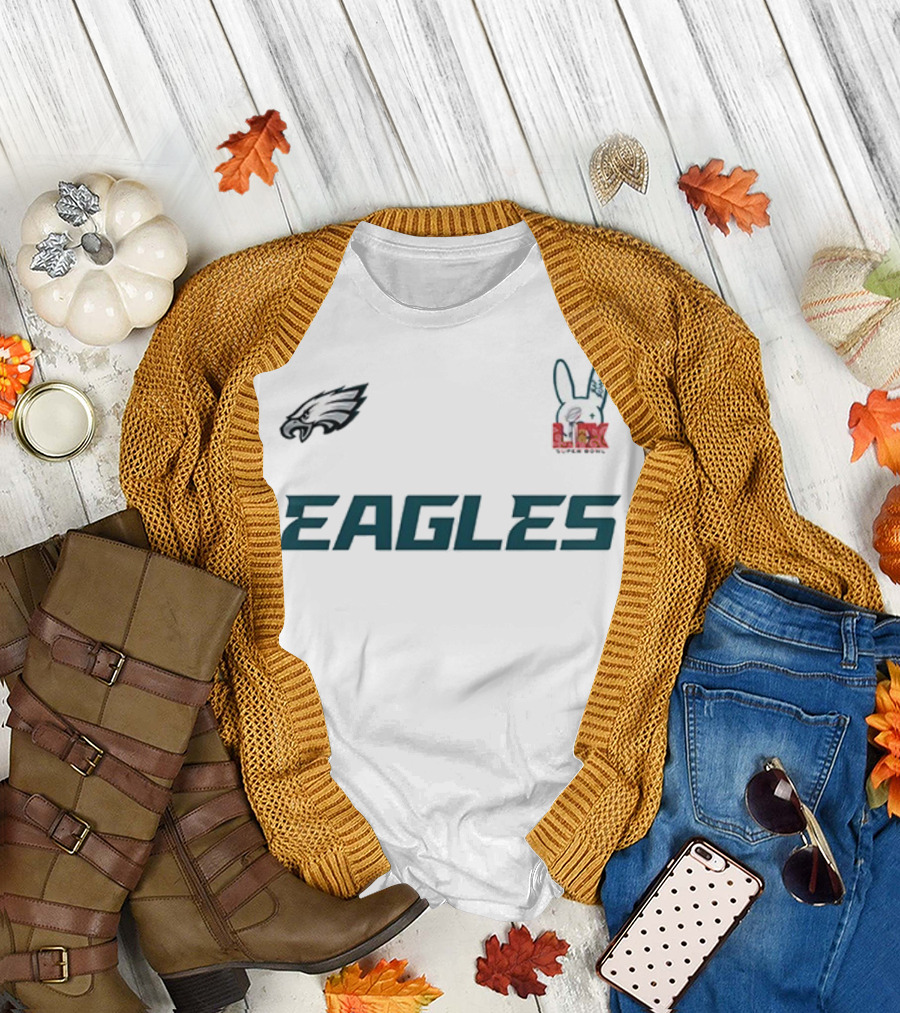 Philadelphia Eagles Bad Bunny 2025 Halftime Show Collaboration T-Shirt