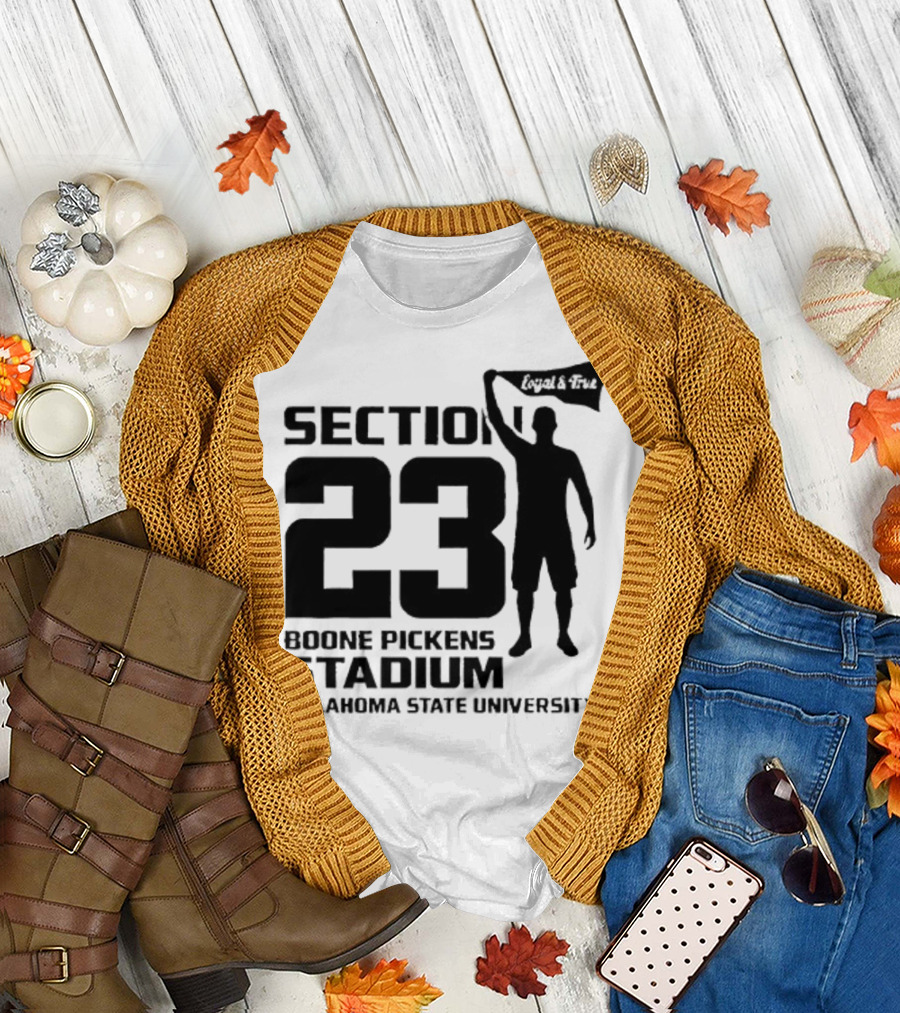 Section 23 Boone Pickens Stadium Oklahoma State University Pistol Pete T-Shirt