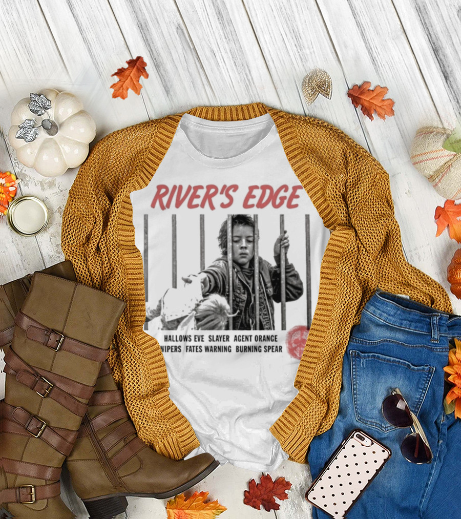 River’s Edge Hallows Eve Slayer Agent Orange Wipers Fates Warning Burning Spear Skulls T-Shirt