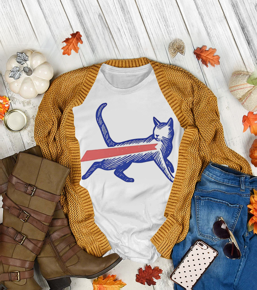 Buffalo Bills Football Cat Logo Design T-Shirt
