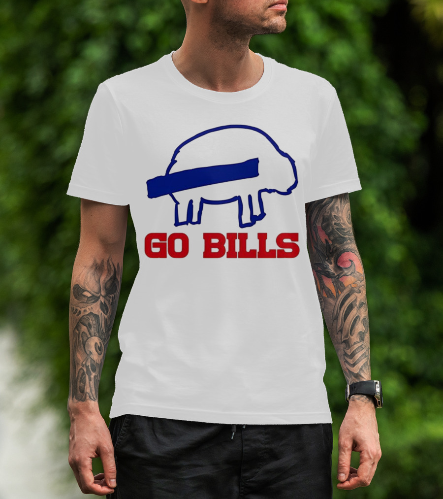 Buffalo Bills Go Bills Funny Sketch Football Fan T-Shirt