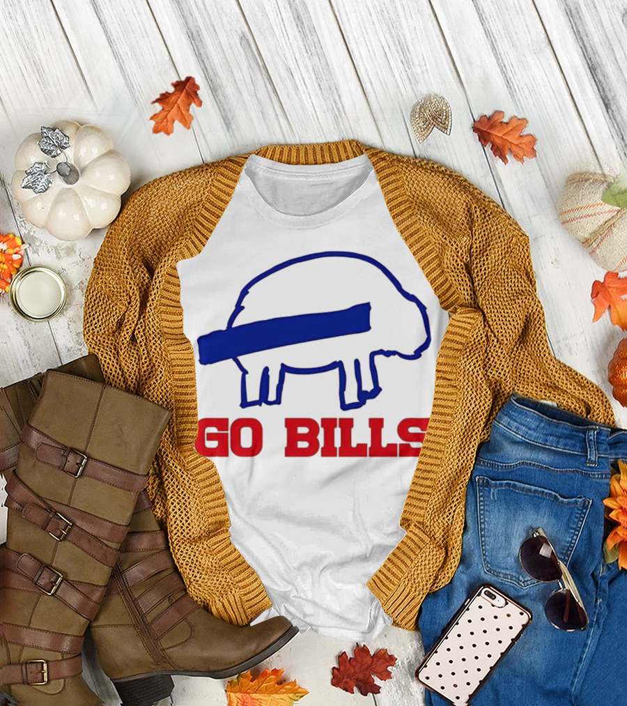 Buffalo Bills Go Bills Funny Sketch Football Fan T-Shirt