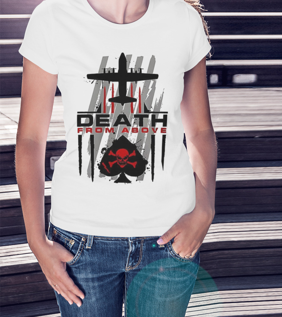 Death From Above Hercules Ace Of Spades Skull And Crossbones T-Shirt
