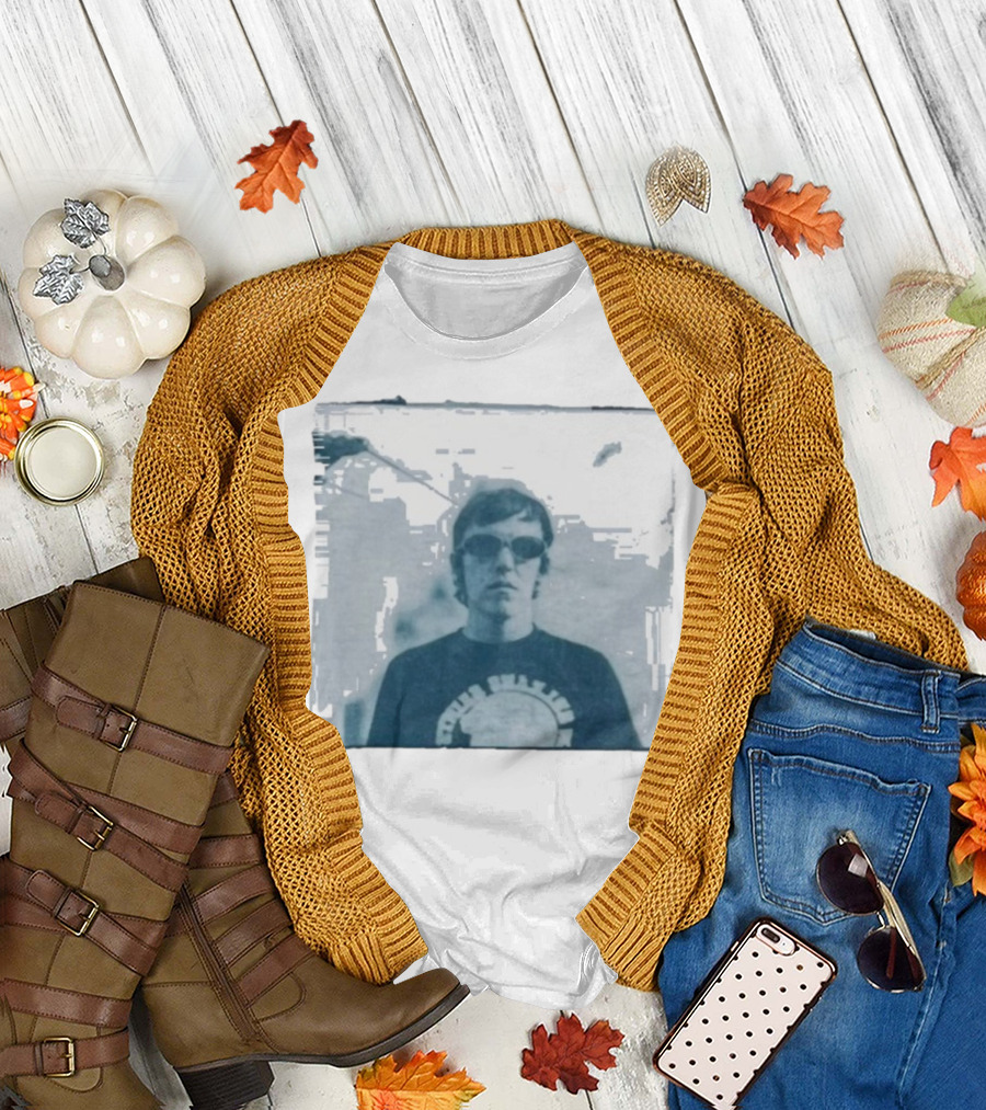 Elliott Smith Figure with Nirvana Sunburst Logo T-Shirt