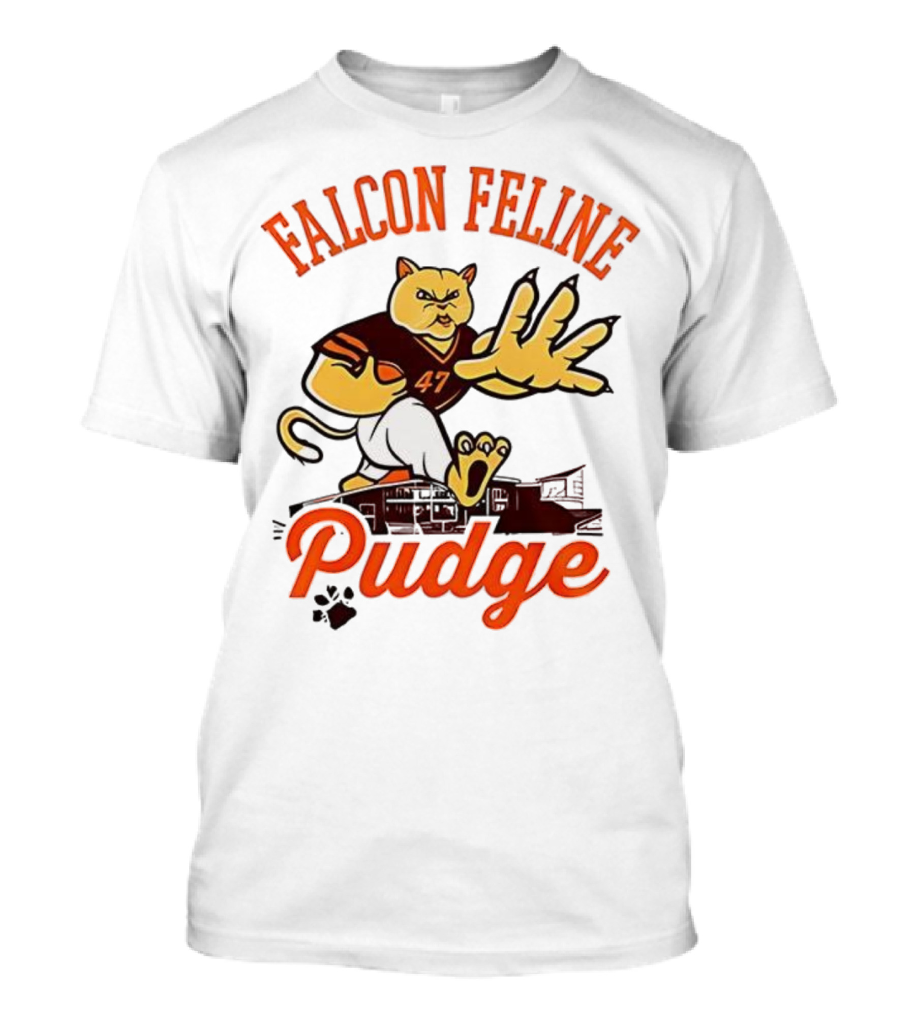 Falcon Feline Pudge 47 Football T-Shirt