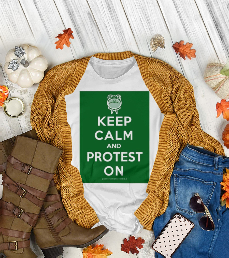 Keep Calm and Protest On with Frog Icon T-Shirt