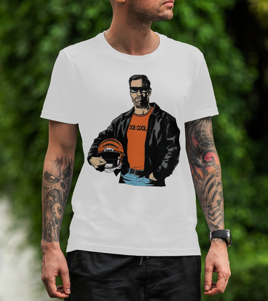 Joe Cool Cincinnati Bengals NFL Vintage Joe Burrow Helmet T-Shirt