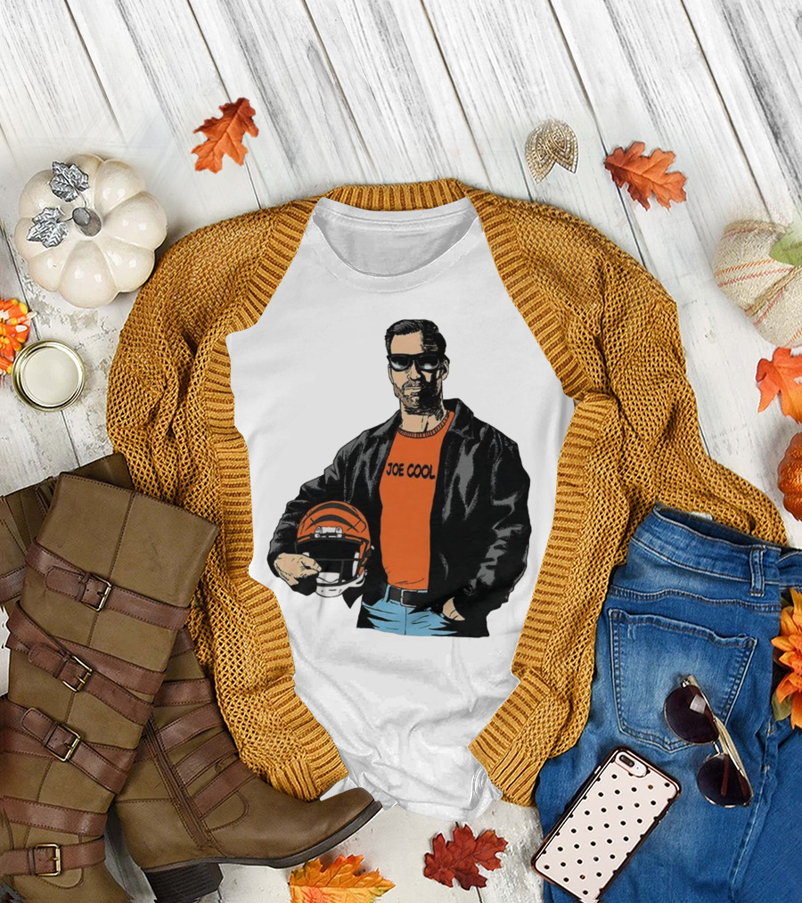 Joe Cool Cincinnati Bengals NFL Vintage Joe Burrow Helmet T-Shirt