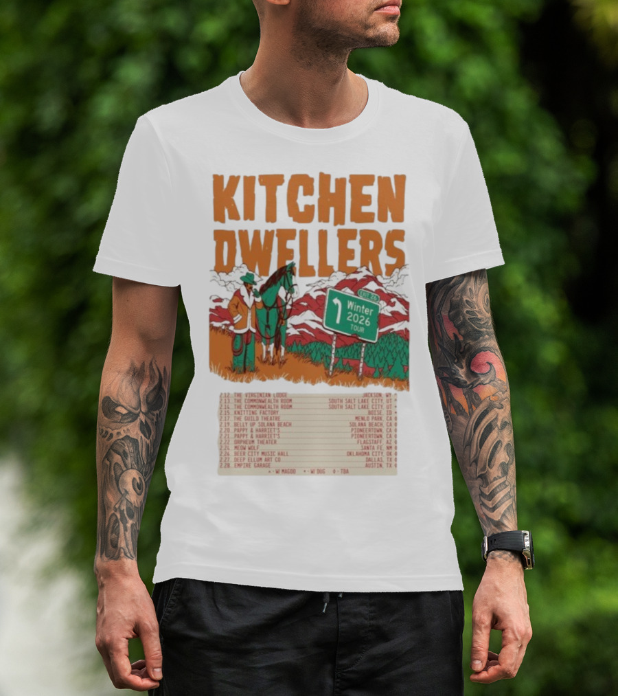 Kitchen Dwellers Winter Tour 2026 Exit 26 Music Venues And Dates T-Shirt