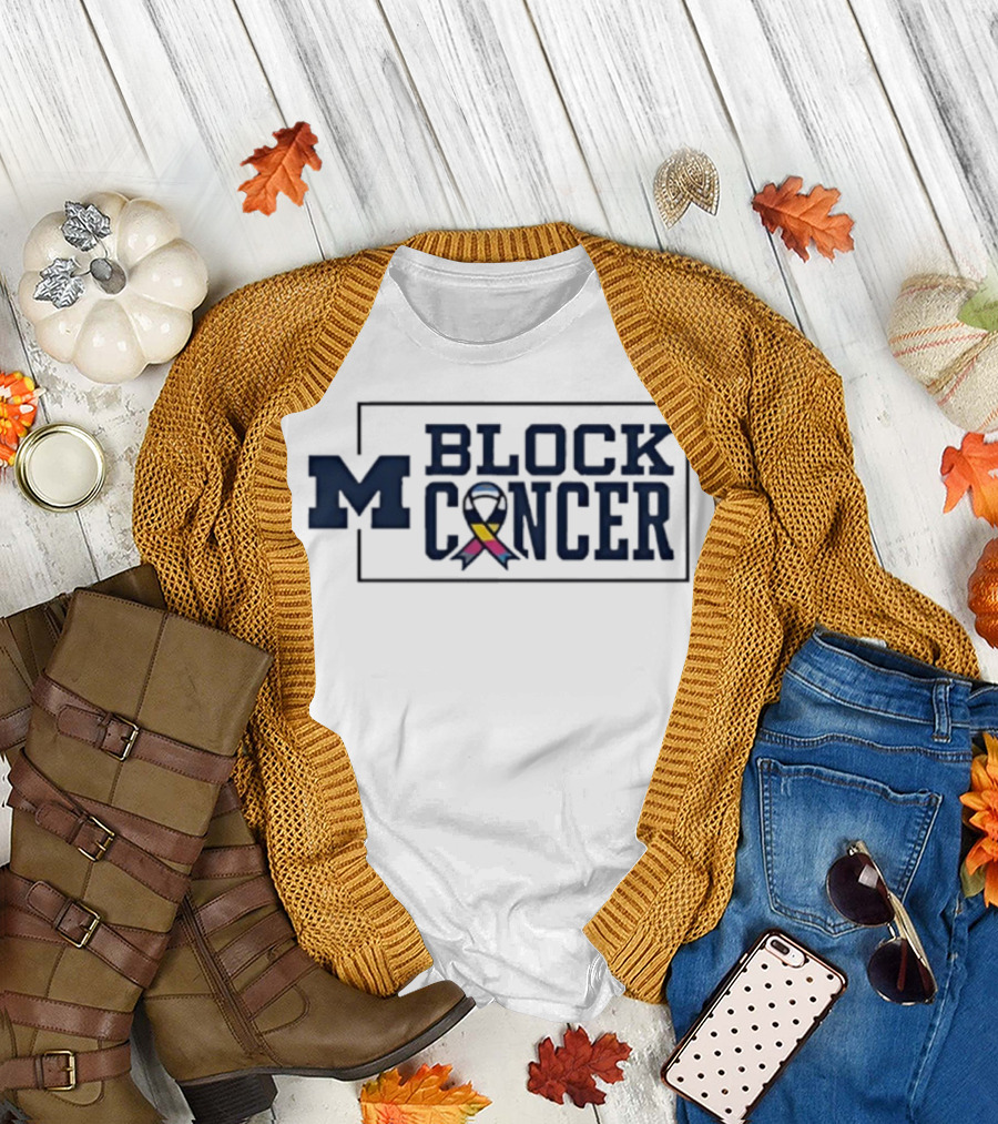 Michigan Block Cancer 2025 Football T-Shirt