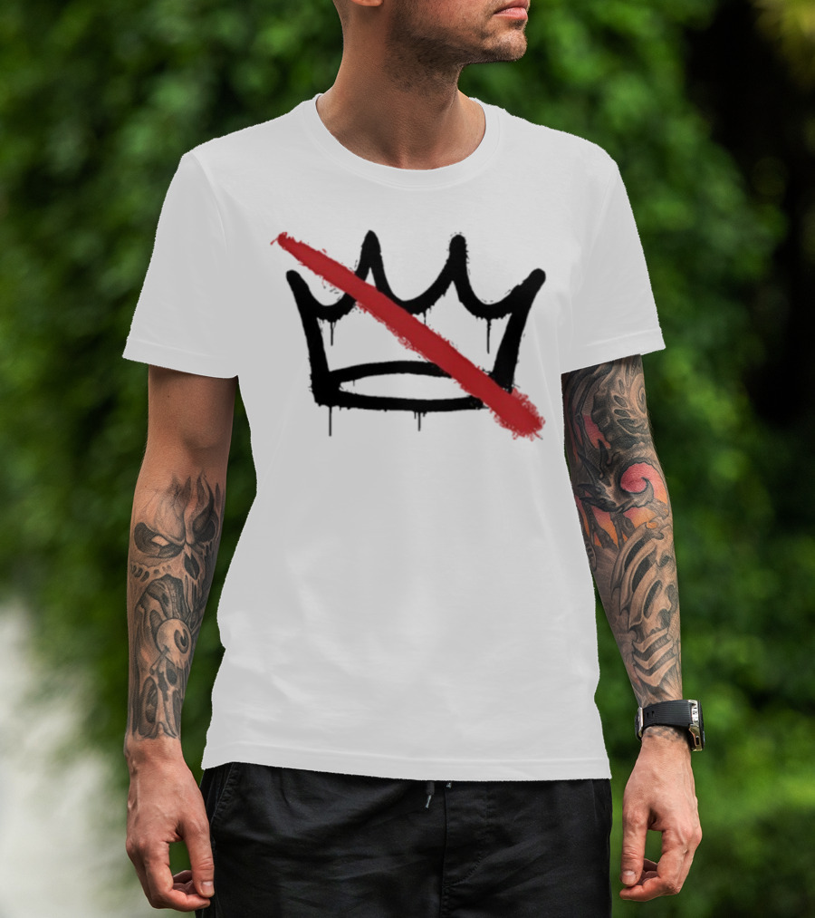 New No Kings In America Strikethrough Crown Symbol T-Shirt