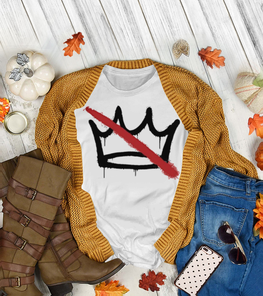 New No Kings In America Strikethrough Crown Symbol T-Shirt