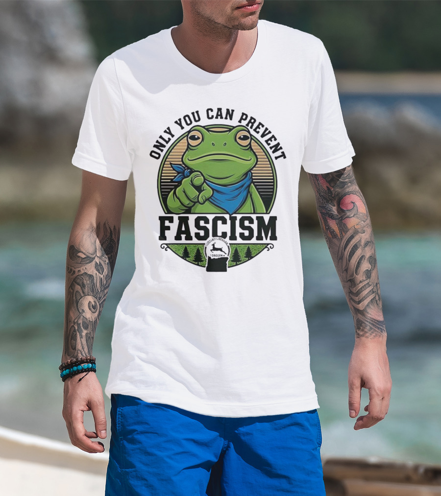 Only You Can Prevent Fascism PortlandFrog Protest Forest Bandana T-Shirt