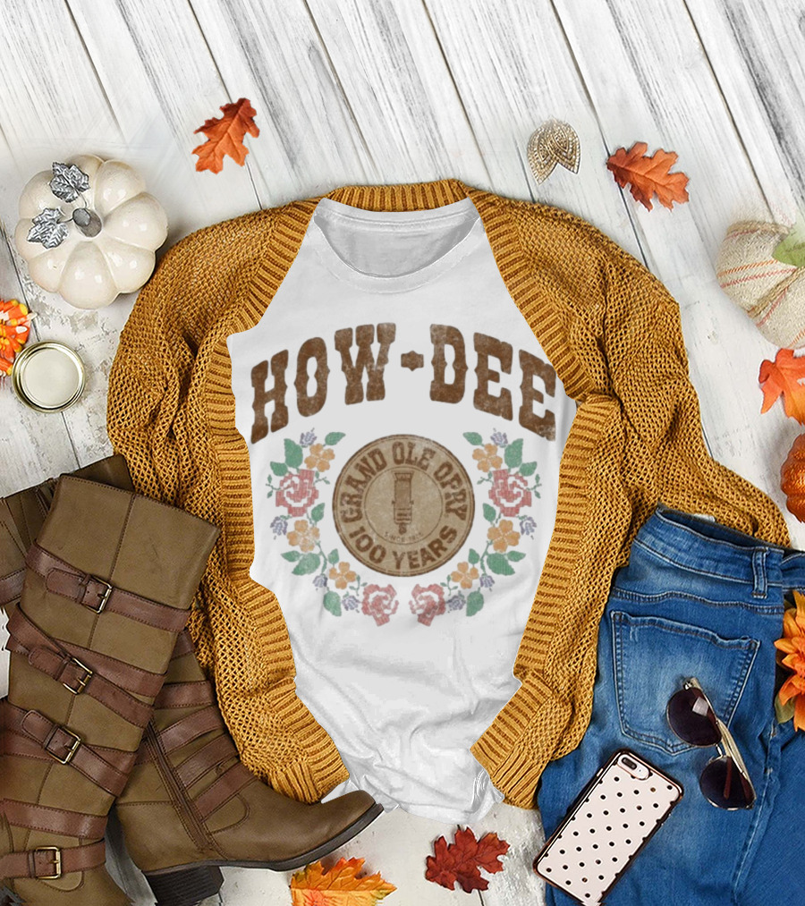 Grand Ole Opry How-Dee 100 Years Floral Wreath T-Shirt