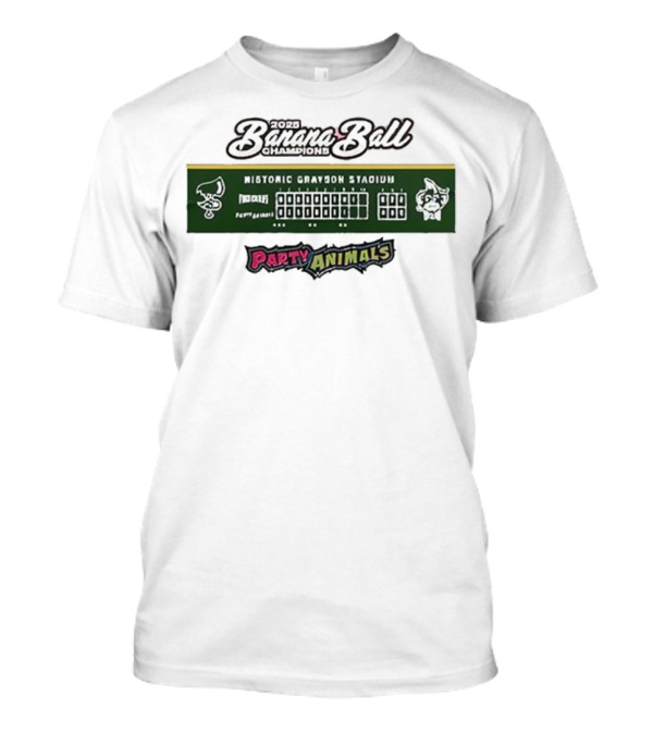 2025 Banana Ball Champions Historic Grayson Stadium Party Animals T-Shirt