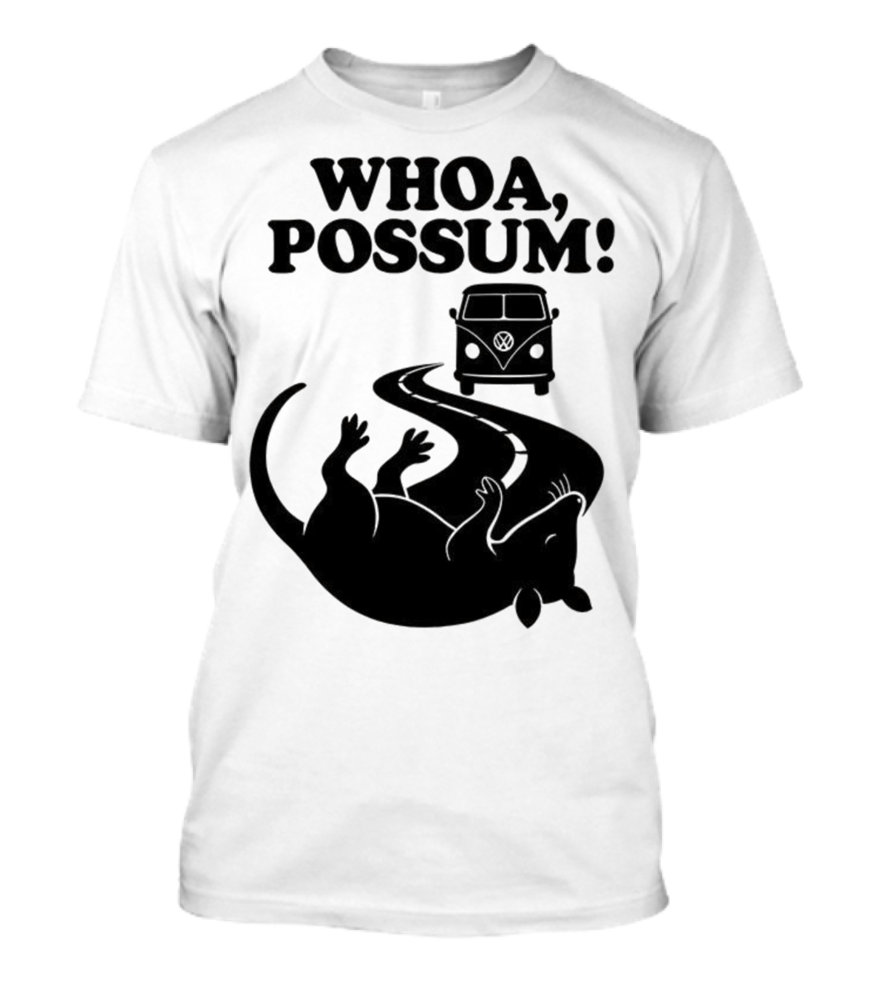 Whoa Possum Vintage Van Opossum Road Trip T-Shirt