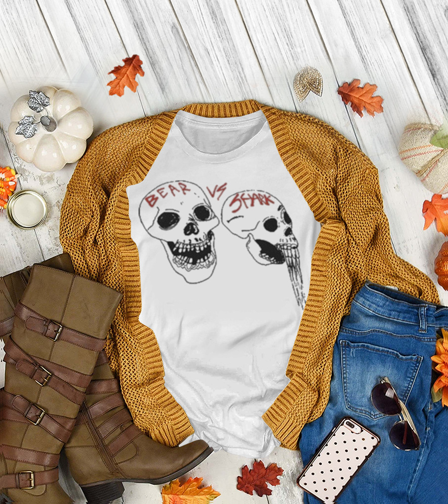 Bear vs Shark Skulls Snow Cone Skull T-Shirt