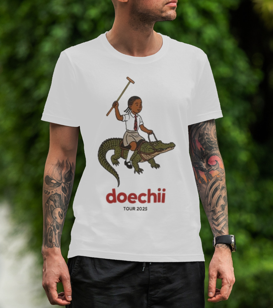Doechii Tour 2025 Cartoon Riding Gator Adventure T-Shirt