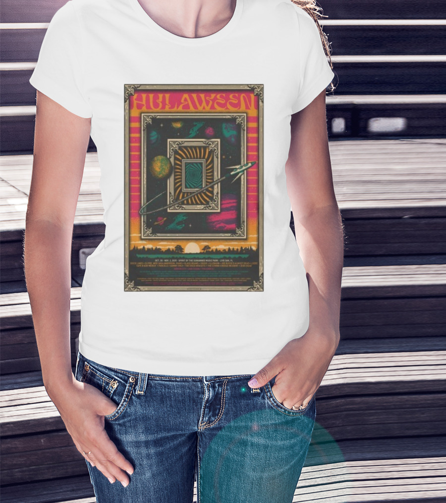 Hulaween 2025 Spirit Of The Suwannee Music Park Live Oak FL Astronaut Outer Space Journey T-Shirt
