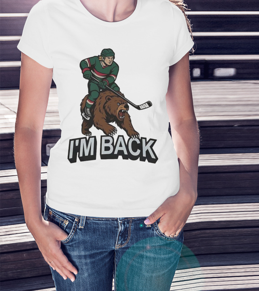 I'm Back Minnesota Wild NHL Bear Hockey Player Graphic T-Shirt