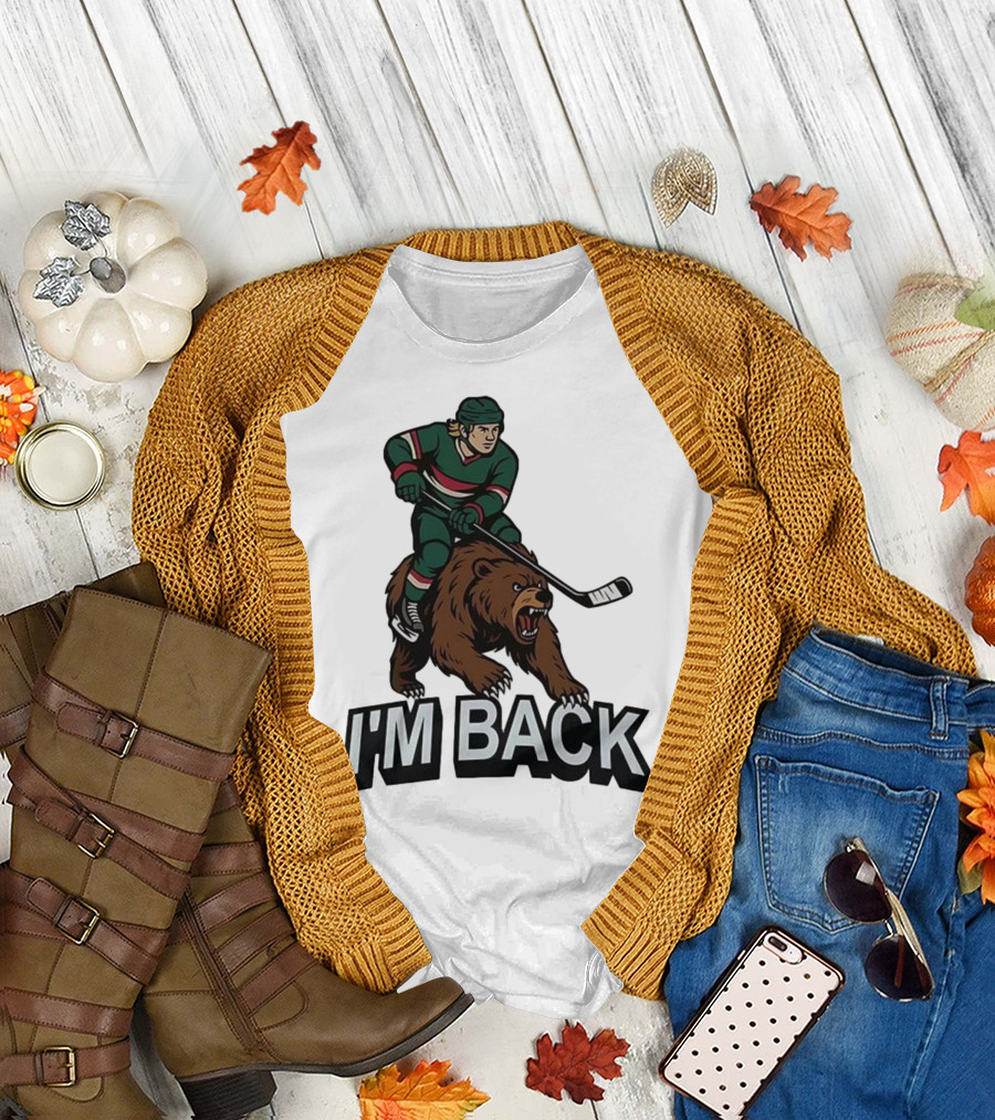 I'm Back Minnesota Wild NHL Bear Hockey Player Graphic T-Shirt