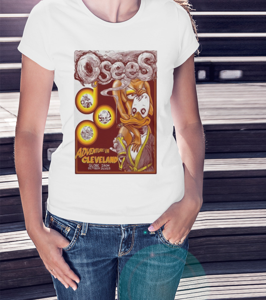 Osees Adventures In Cleveland Globe Iron October 28 2025 T-Shirt