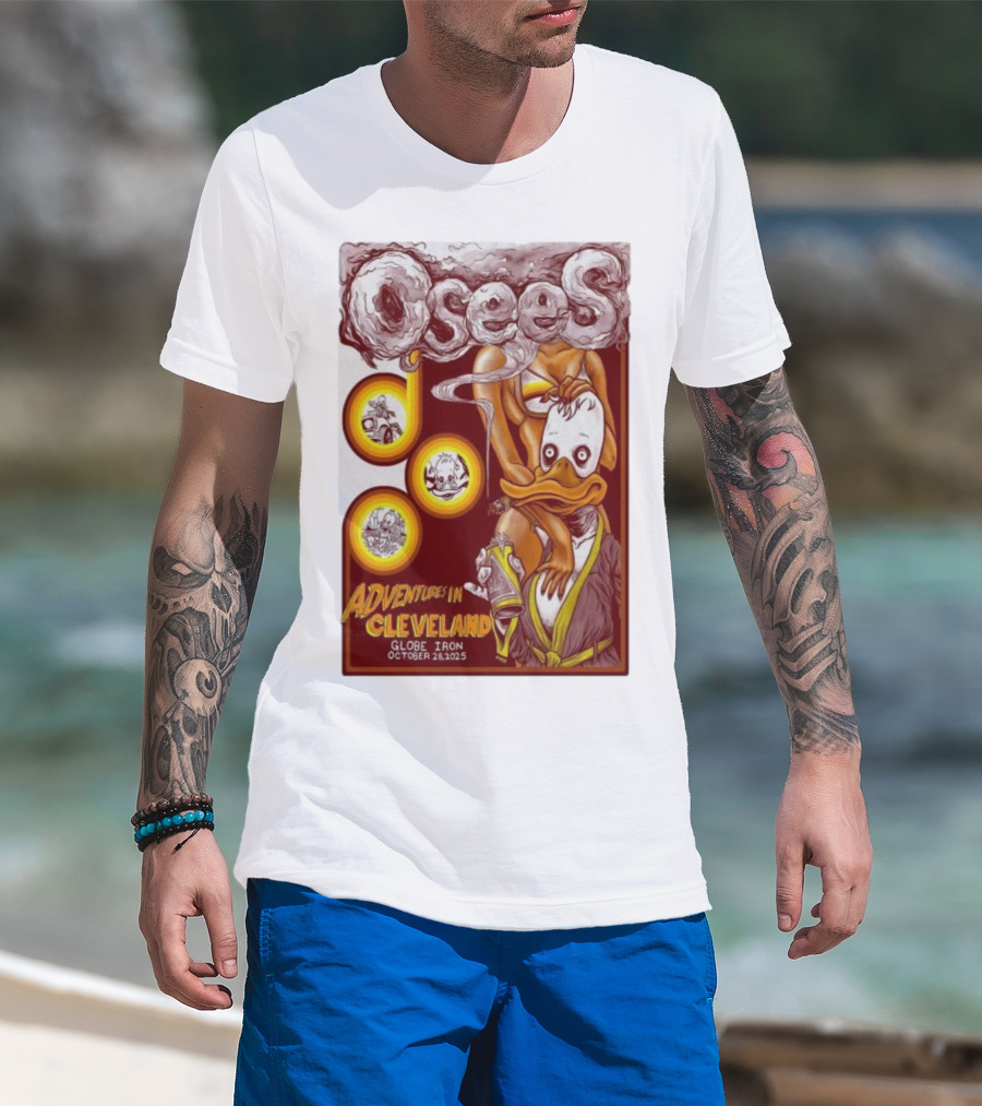 Osees Adventures In Cleveland Globe Iron October 28 2025 T-Shirt
