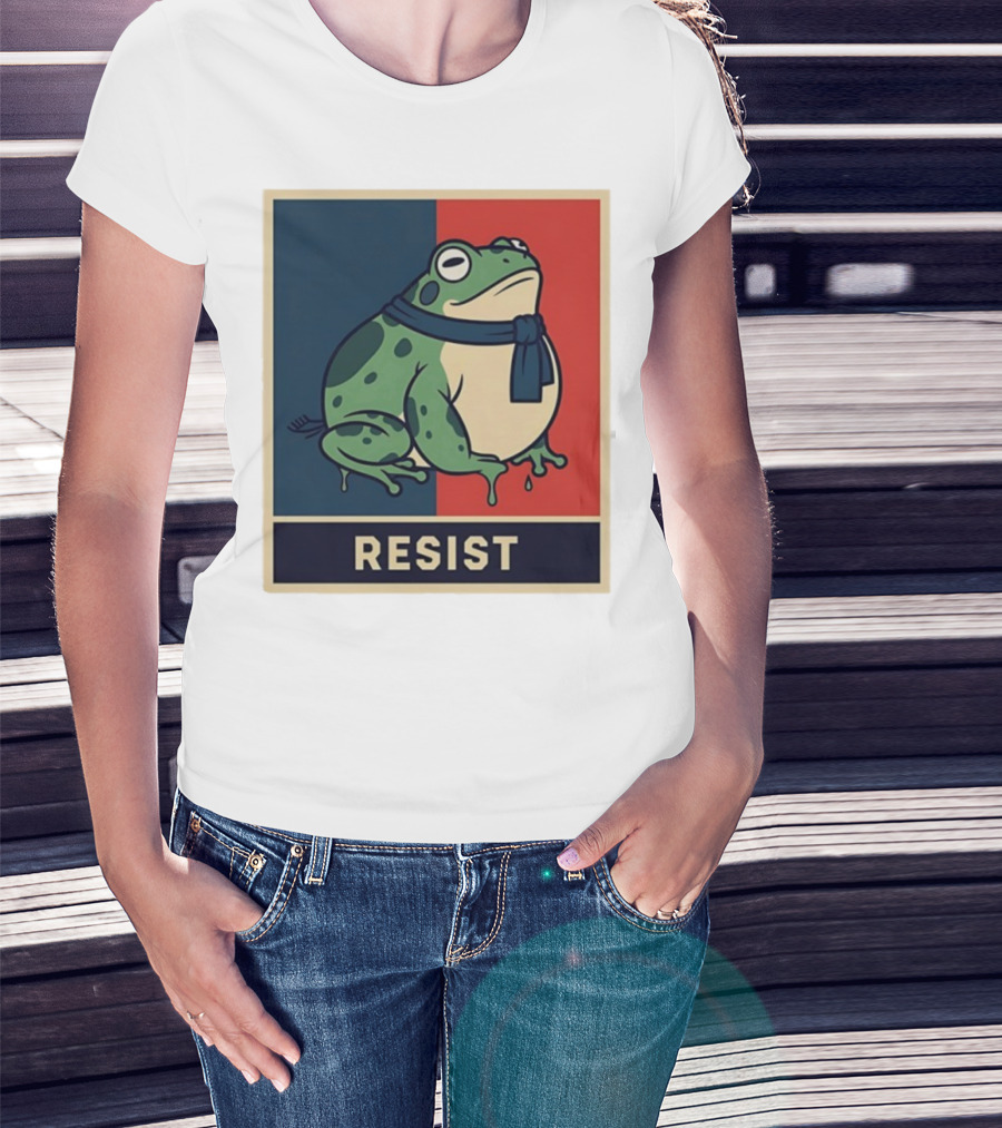Portland Frog Protest Resist Activist Retro Style T-Shirt