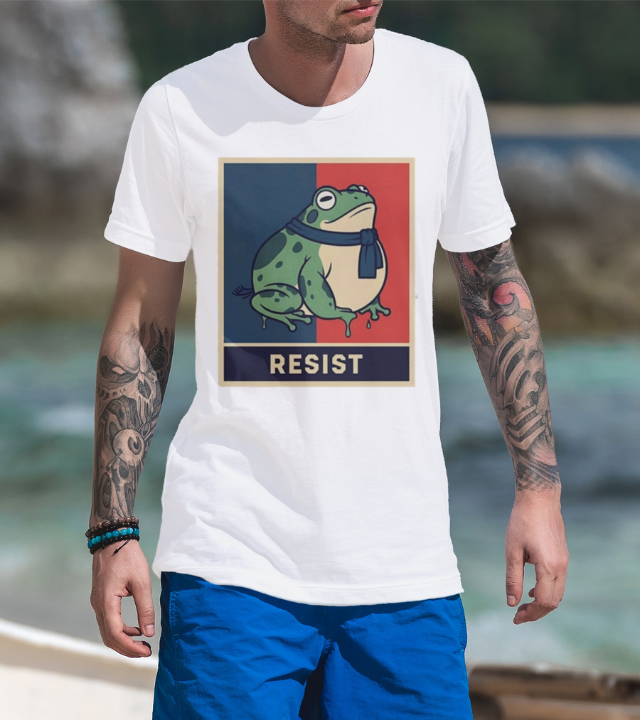 Portland Frog Protest Resist Activist Retro Style T-Shirt