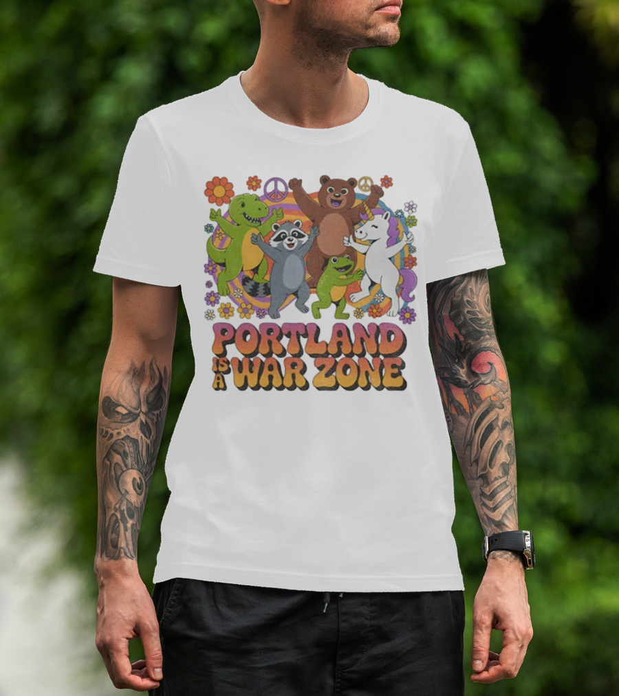 Portland Is A War Zone Peaceful Animal Dance Celebration T-Shirt