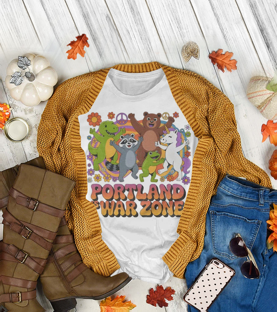 Portland Is A War Zone Peaceful Animal Dance Celebration T-Shirt