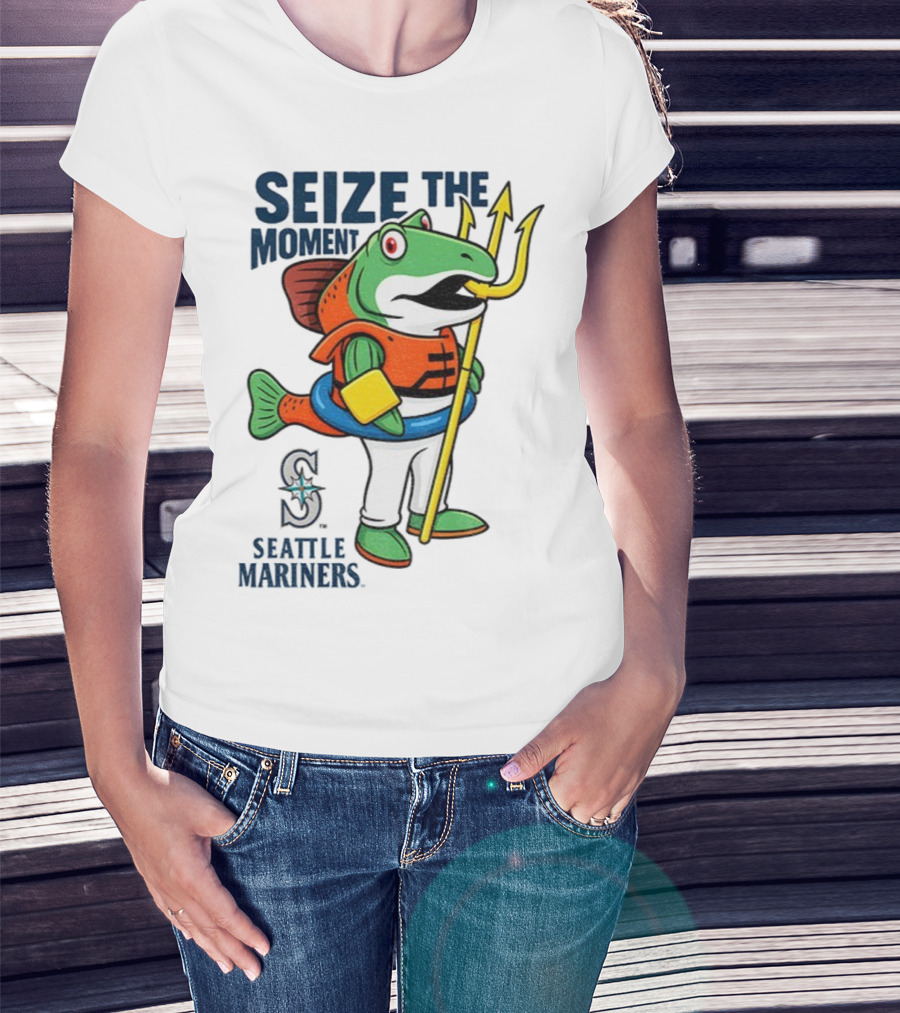 Seattle Mariners Humpy Salmon Trident Seize The Moment MLB T-Shirt