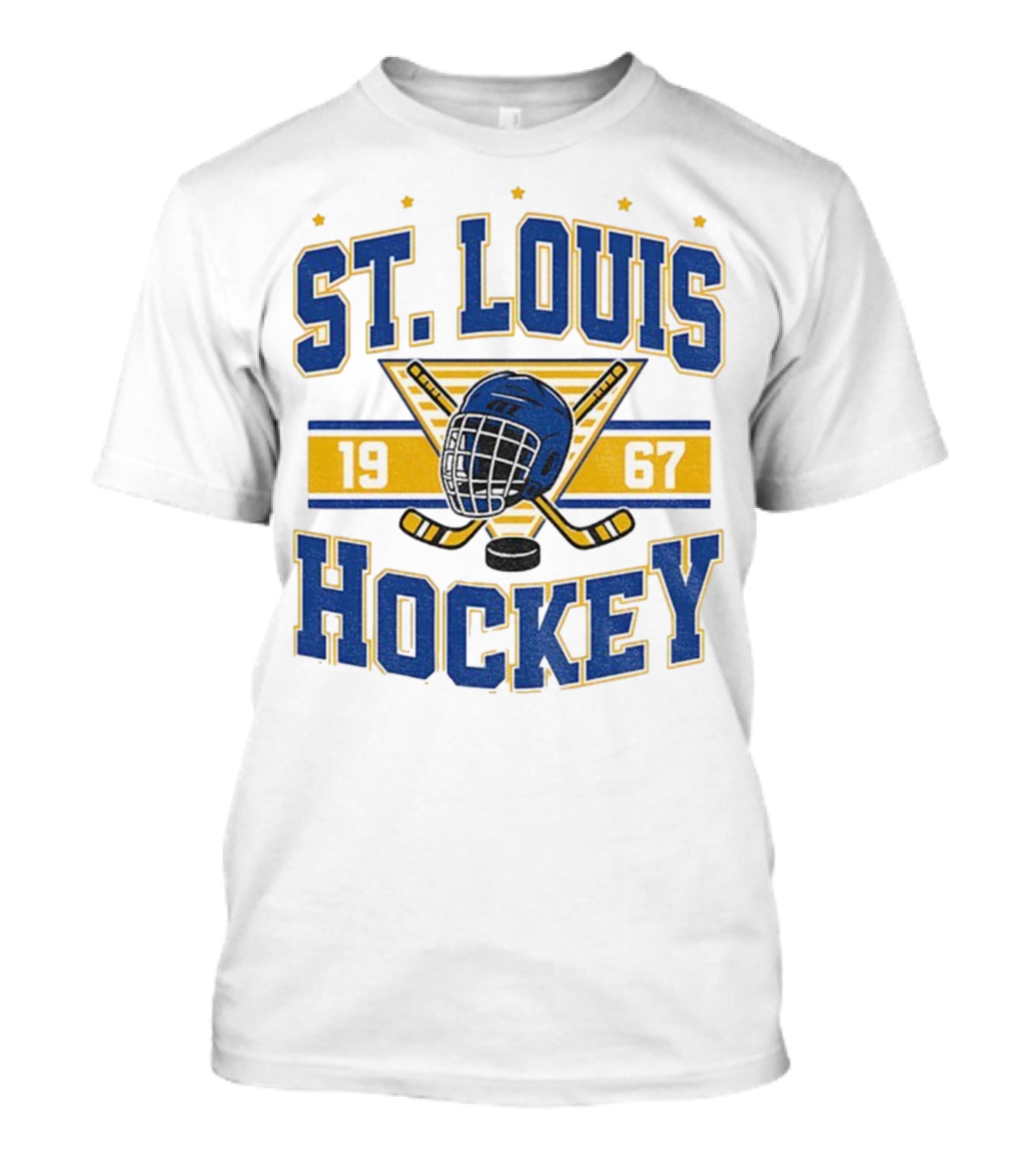 St. Louis Hockey Helmet Crossed Sticks 1967 T-Shirt