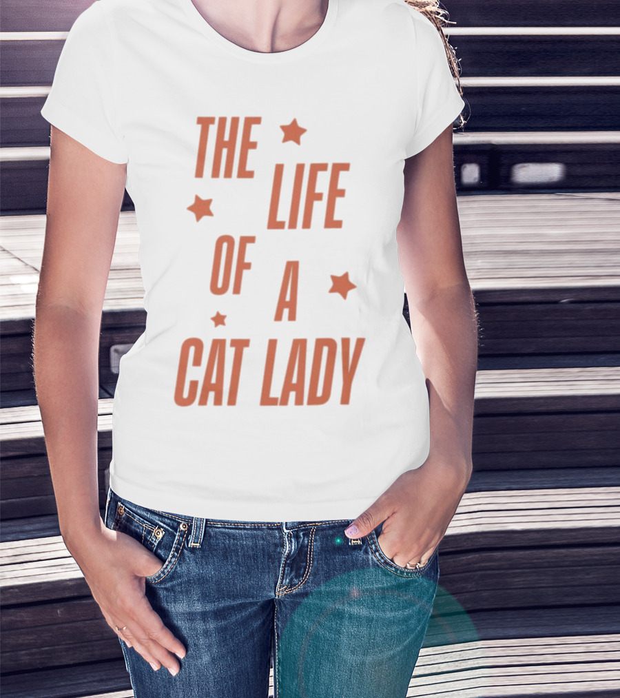 The Life Of A Cat Lady Stars T-Shirt