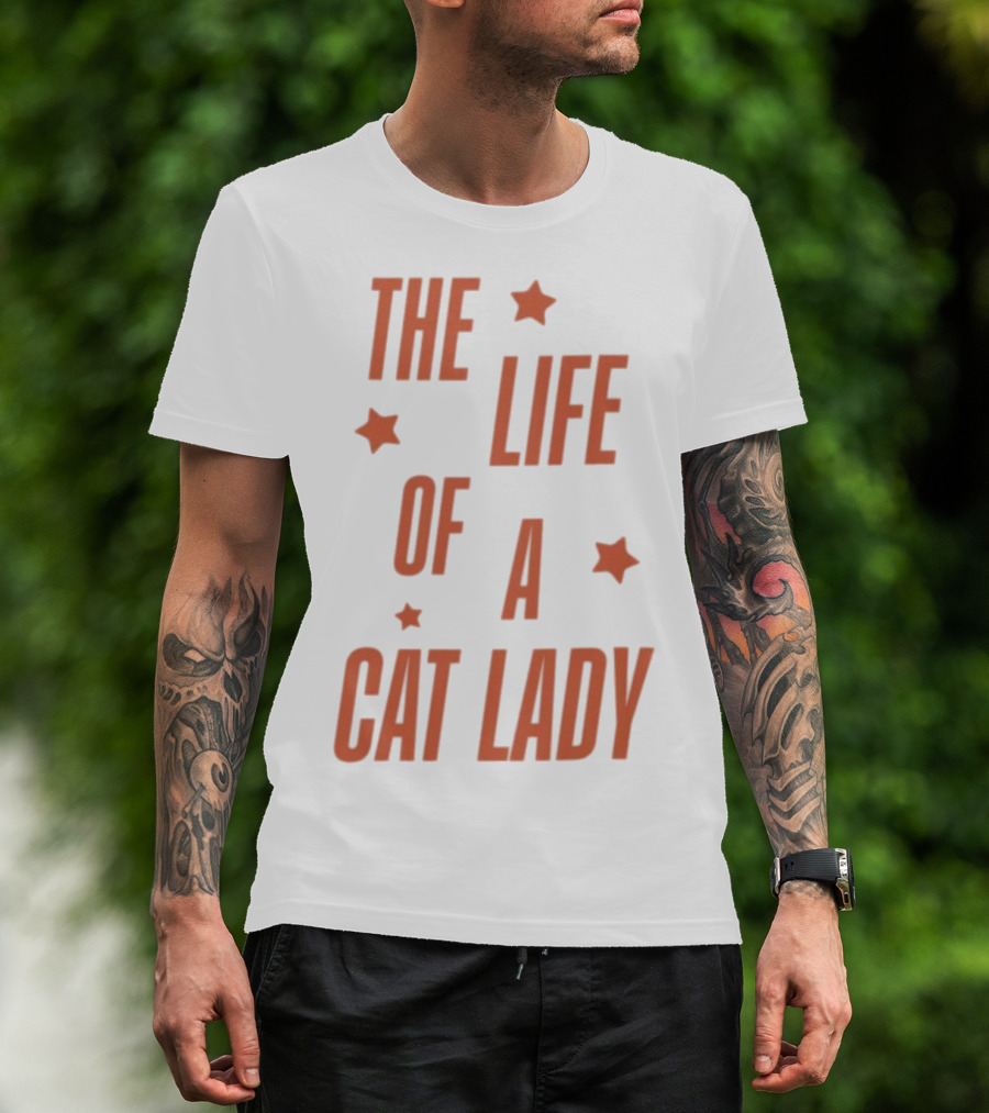 The Life Of A Cat Lady Stars T-Shirt