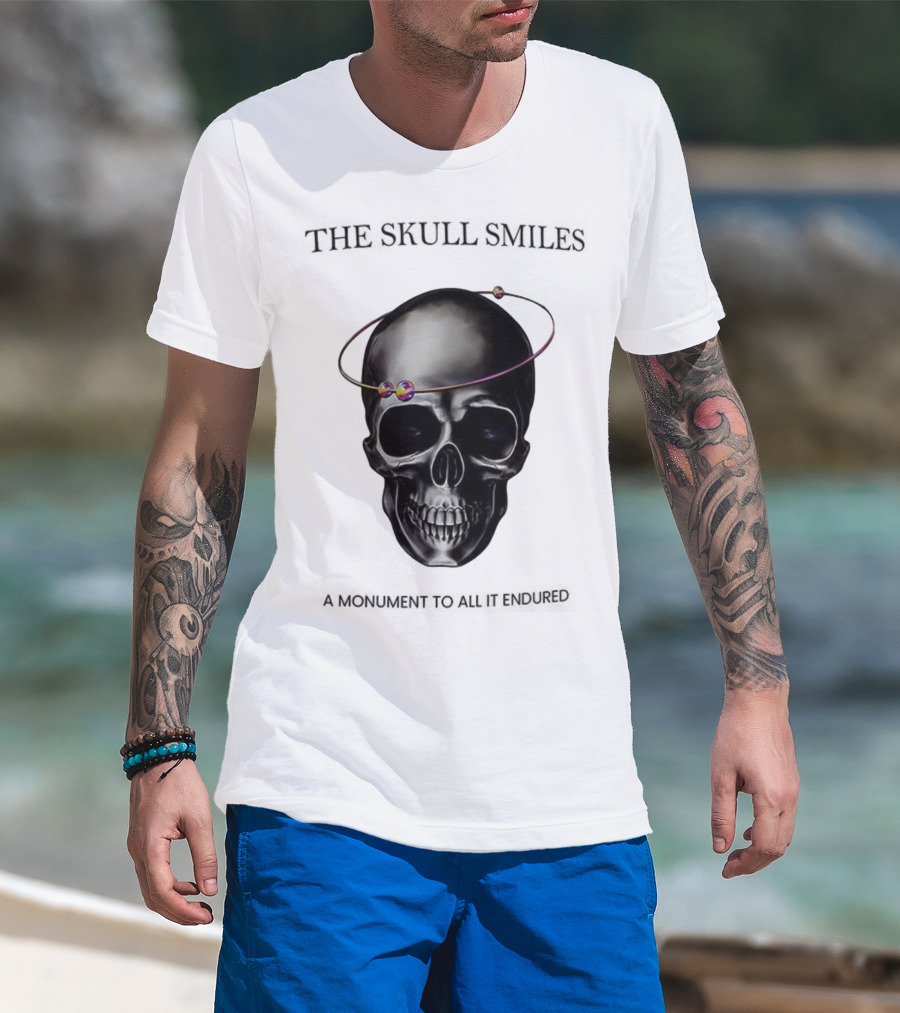 The Skull Smiles A Monument To All It Endured With Planetary Orbit Halo T-Shirt
