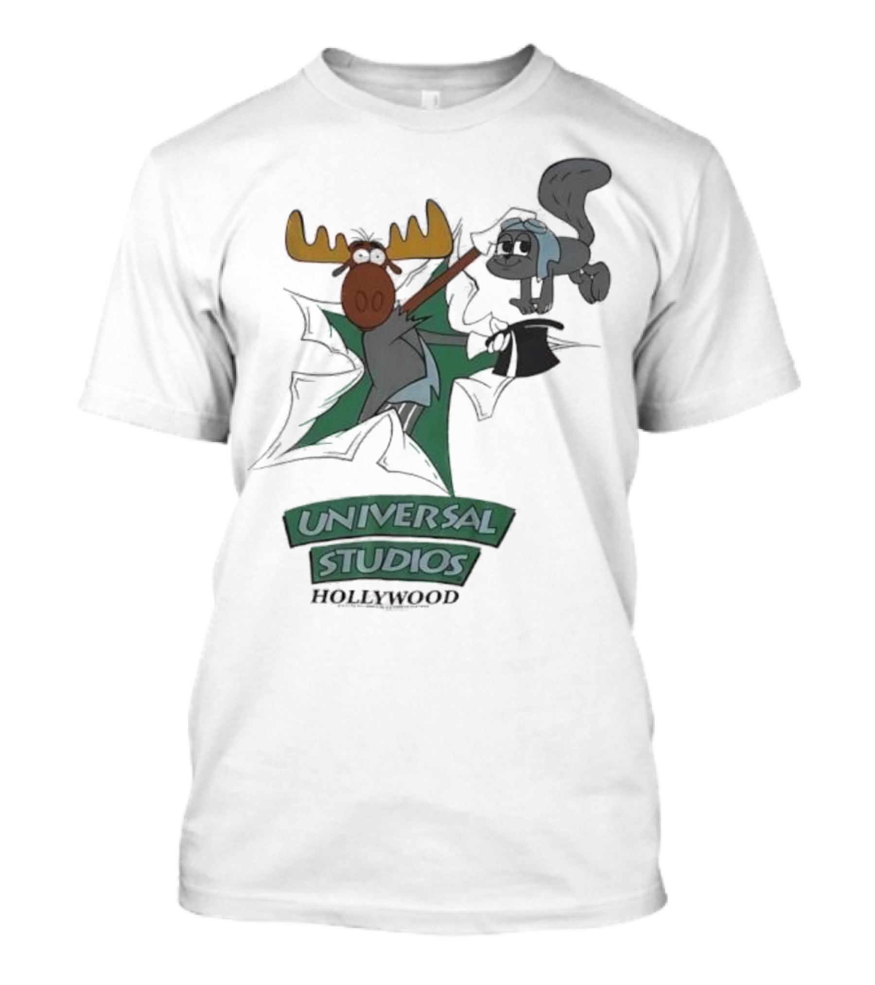Universal Studios Hollywood Vintage 90s Moose And Squirrel Characters T-Shirt