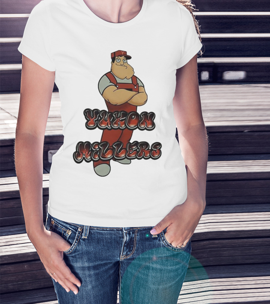 Yukon Millers Overalls Red Cartoon Character T-Shirt