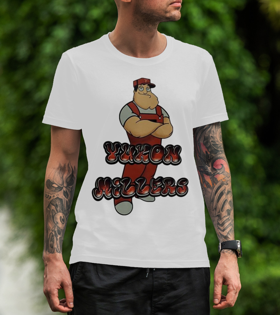 Yukon Millers Overalls Red Cartoon Character T-Shirt