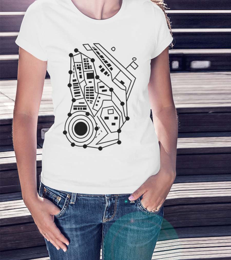 Circuit Board Pattern Tech-Inspired Circuitry T-Shirt
