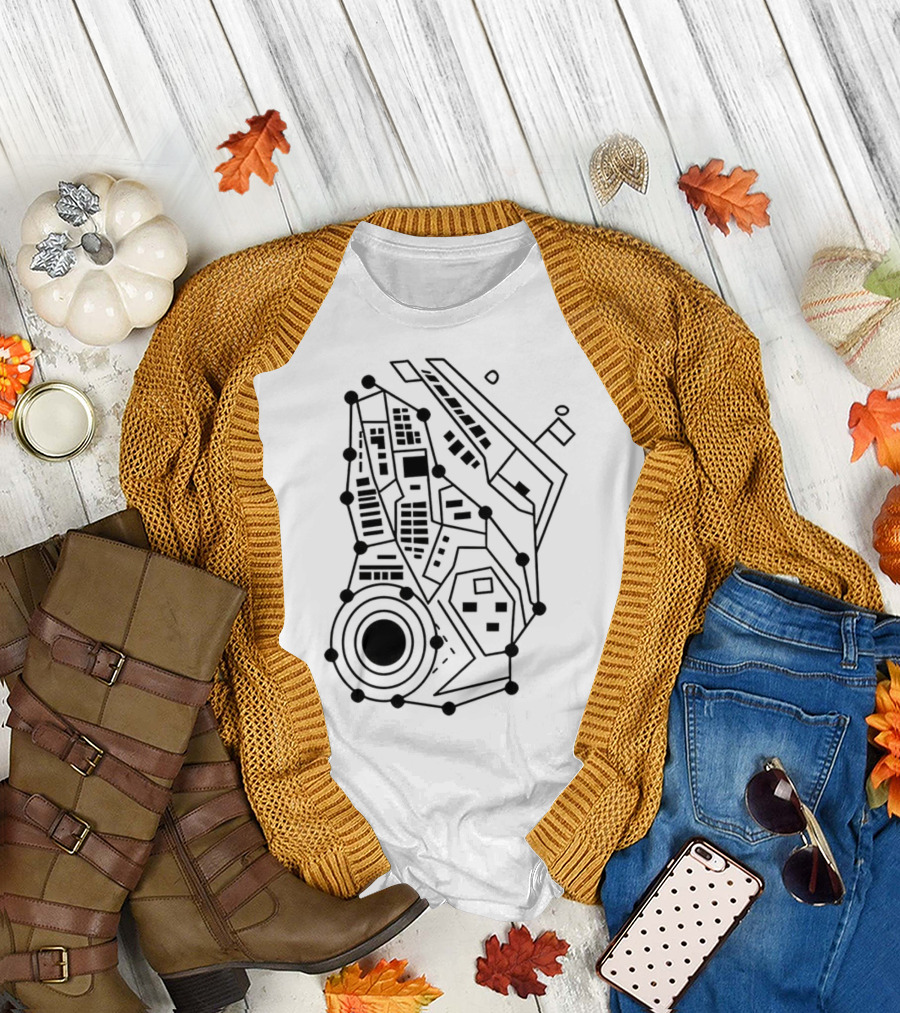 Circuit Board Pattern Tech-Inspired Circuitry T-Shirt