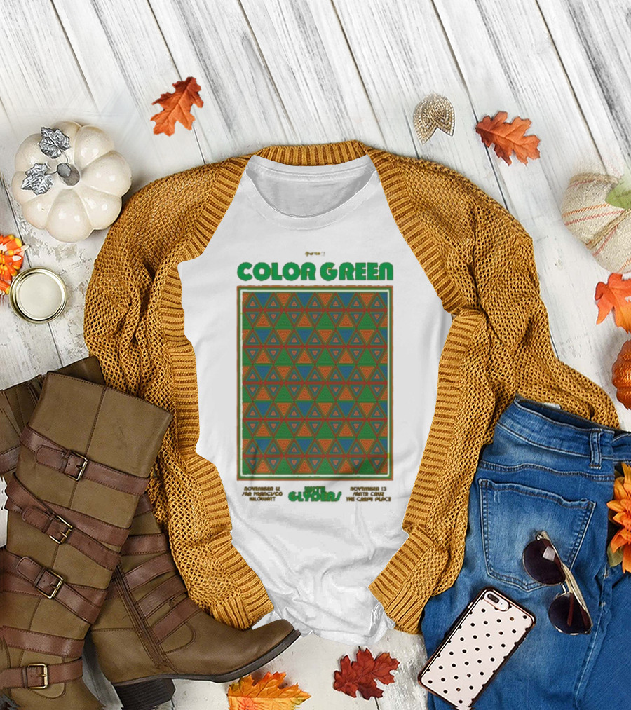 Color Green California November 12-13 2025 Pyramid Patterns T-Shirt