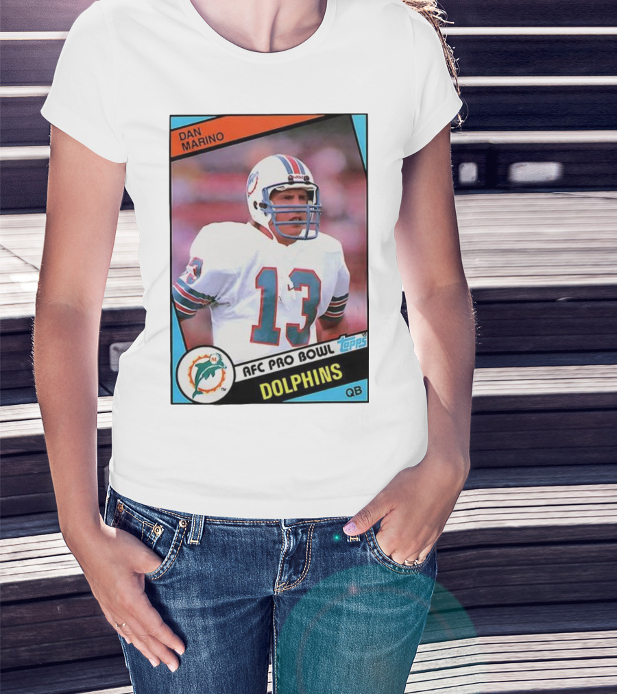 Dan Marino Miami Dolphins AFC Pro Bowl Quarterback Topps Trading Card T-Shirt