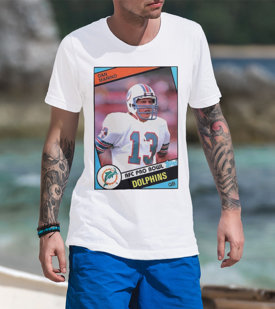 Dan Marino Miami Dolphins AFC Pro Bowl Quarterback Topps Trading Card T-Shirt